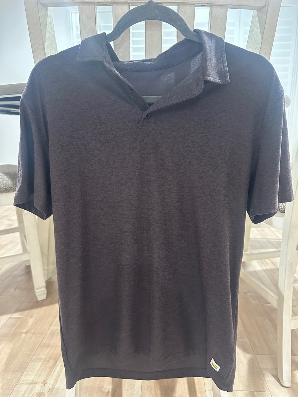 Vuori Men's Polo Shirt in Dark Charcoal Heather